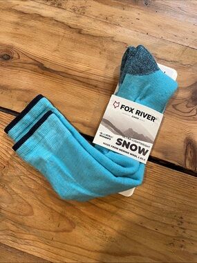 New! FOX RIVER L Ultra-Lightweight Skiing Snow Merino Wool Silk Socks Over Calf
